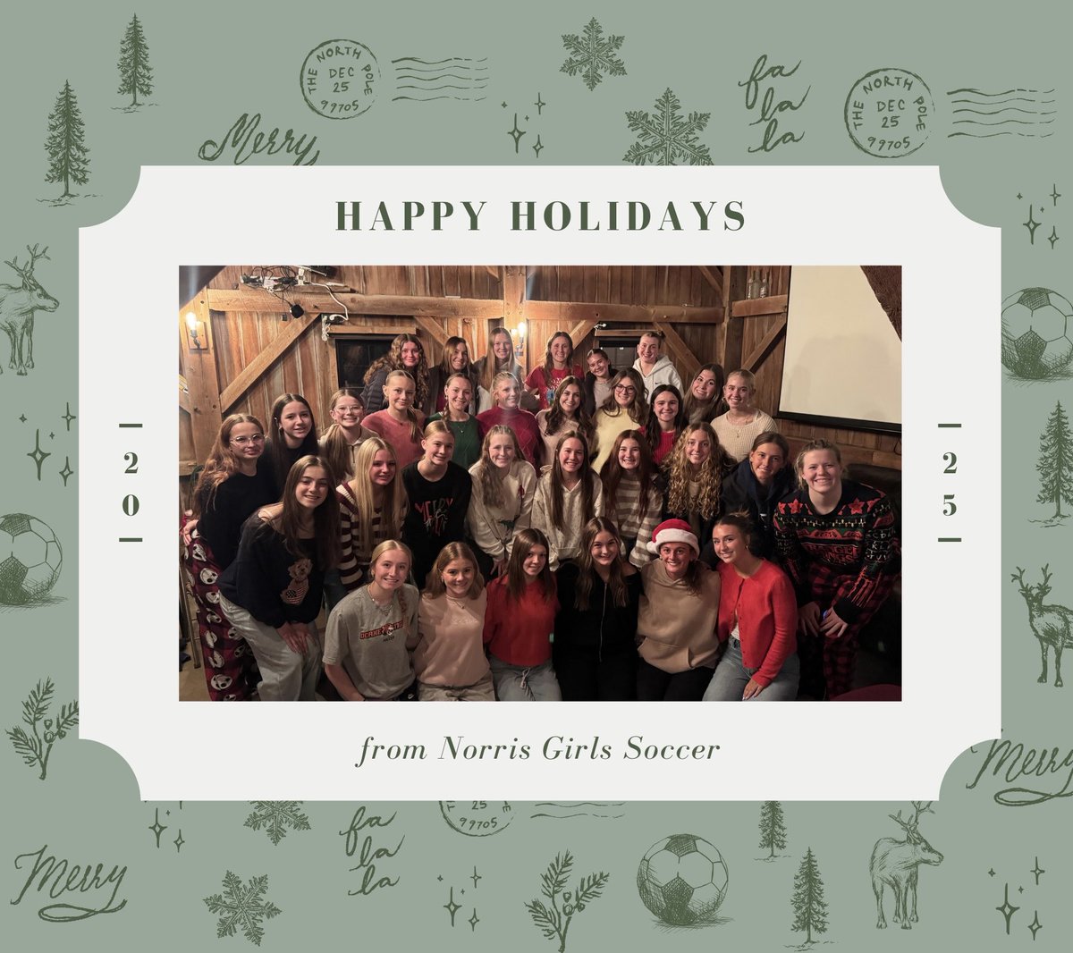 Happy Holidays from Norris Girls Soccer! 🎄🍪🎁⚽️