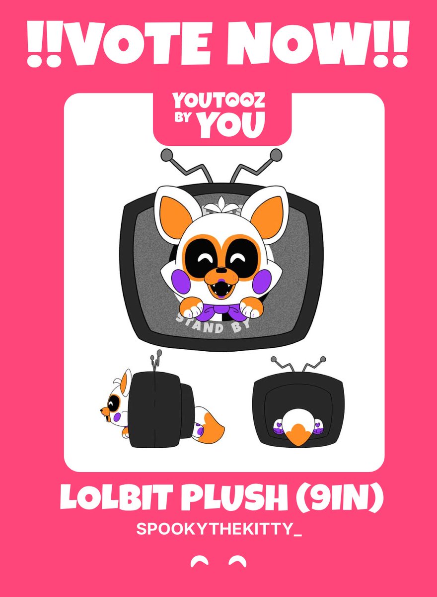 big news!!

it's time to vote for the #FNAF  concept designed by <a href="/spookythekitty_/">Spooky 🦀🖥️</a>  to come to life!

voting ends soon! so jump on it! 🔥