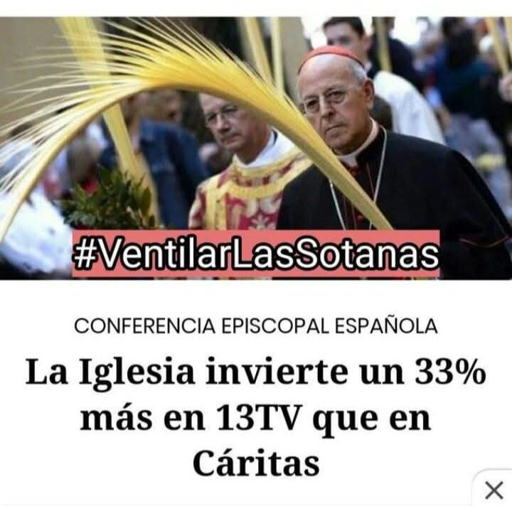 El día que la iglesia convoque unas manifestación con el PAPA a la cabeza en contra de la ultraderecha y las guerras los desahucio etc etc etc, empezaré ha creer en la iglesia.