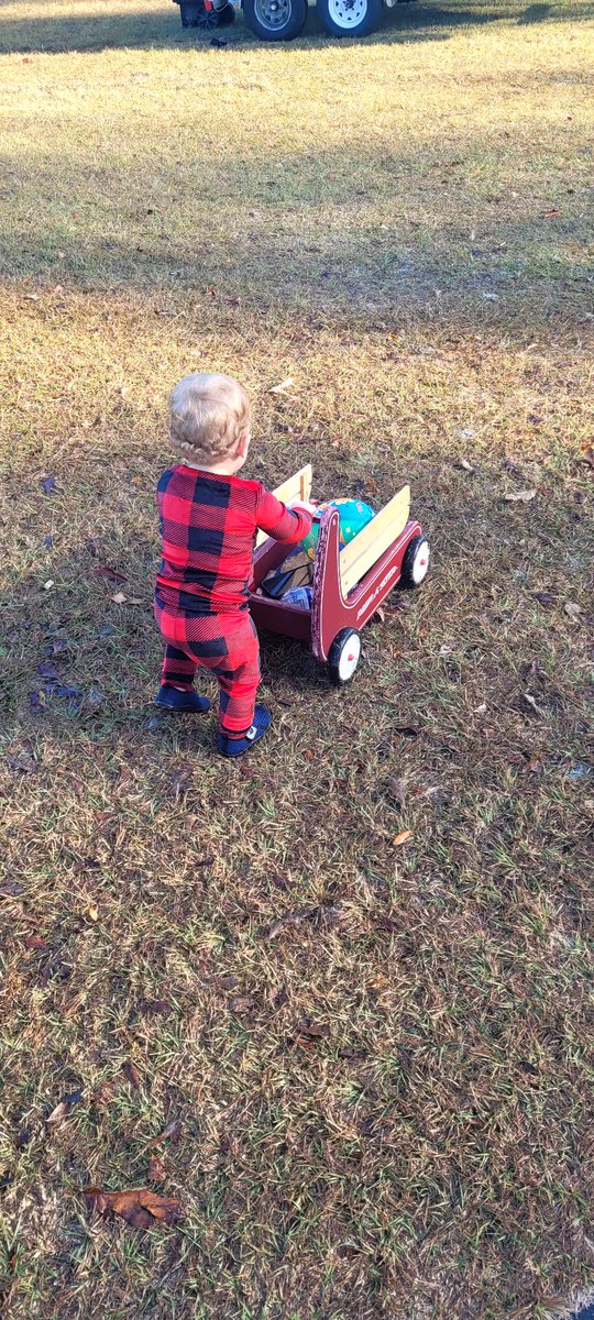 CoachColson's tweet image. Next Christmas, he will be ready for the Lesco Spreader.