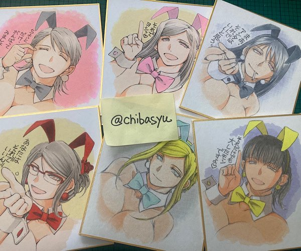 気分転換でちょこちょこ描いていたこの辺のミニ色紙も持っていきます。日付と、不詳ワタクシのサイン入れさせて頂きます。2000円くらいでいいでしょうか?(;'Д`)。 「欲しい」という方、いらっしゃいましたら是非。(※「○○様へ」の形で購入者様のお名前を入れさせていただきます) 