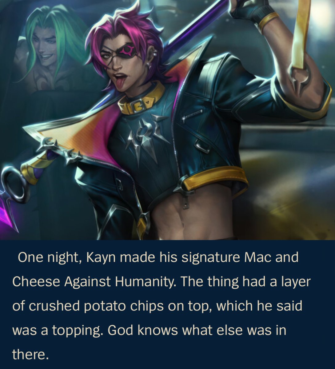 luxnoira's tweet image. heartsteel is funny to me because on one side you have yone whos hobby is cooking and on the other side you have kayn whos doing whatever this is