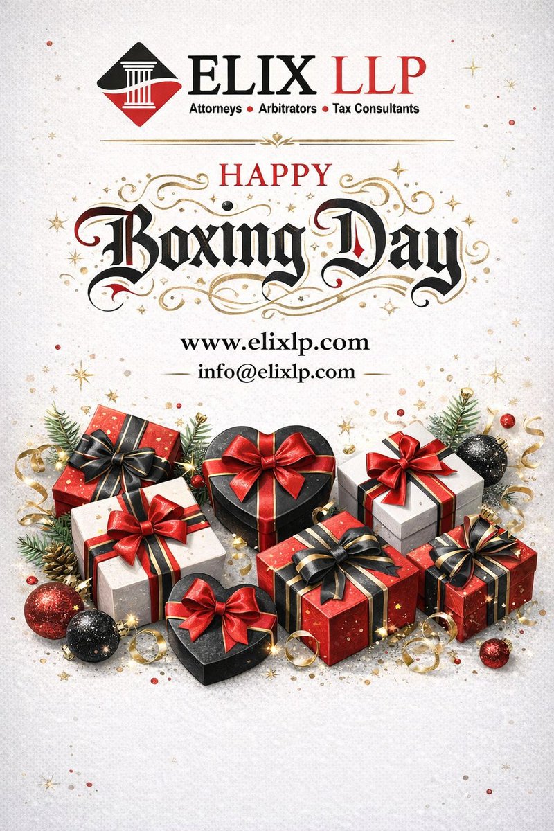 ELIXLLP's tweet photo. Happy Boxing Day to all our Clients, Followers and Members of the Public. 

#BoxingDay2025 #BoxingDay https://t.co/8wONWlXjDI