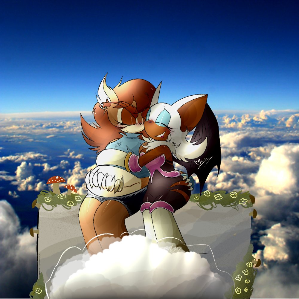 Tommys_Soul's tweet photo. Rmk 🙏 They love a romance in the sky!! #AU #Rougally #SallyAcorn #RougeTheBat https://t.co/eBmlQZ2waP