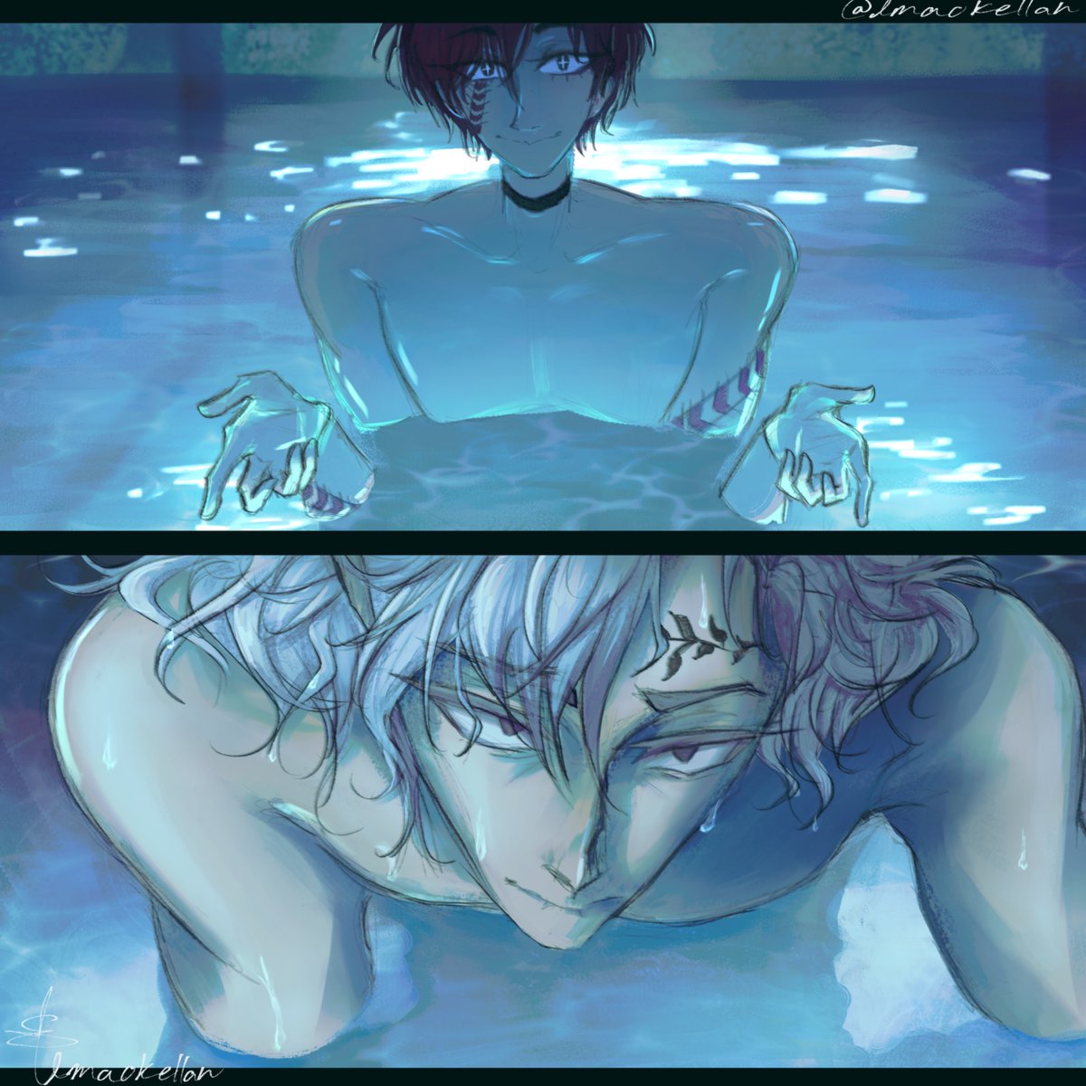 #hadesqin

rezeden pool scene redraw for merry yaoimas❤️