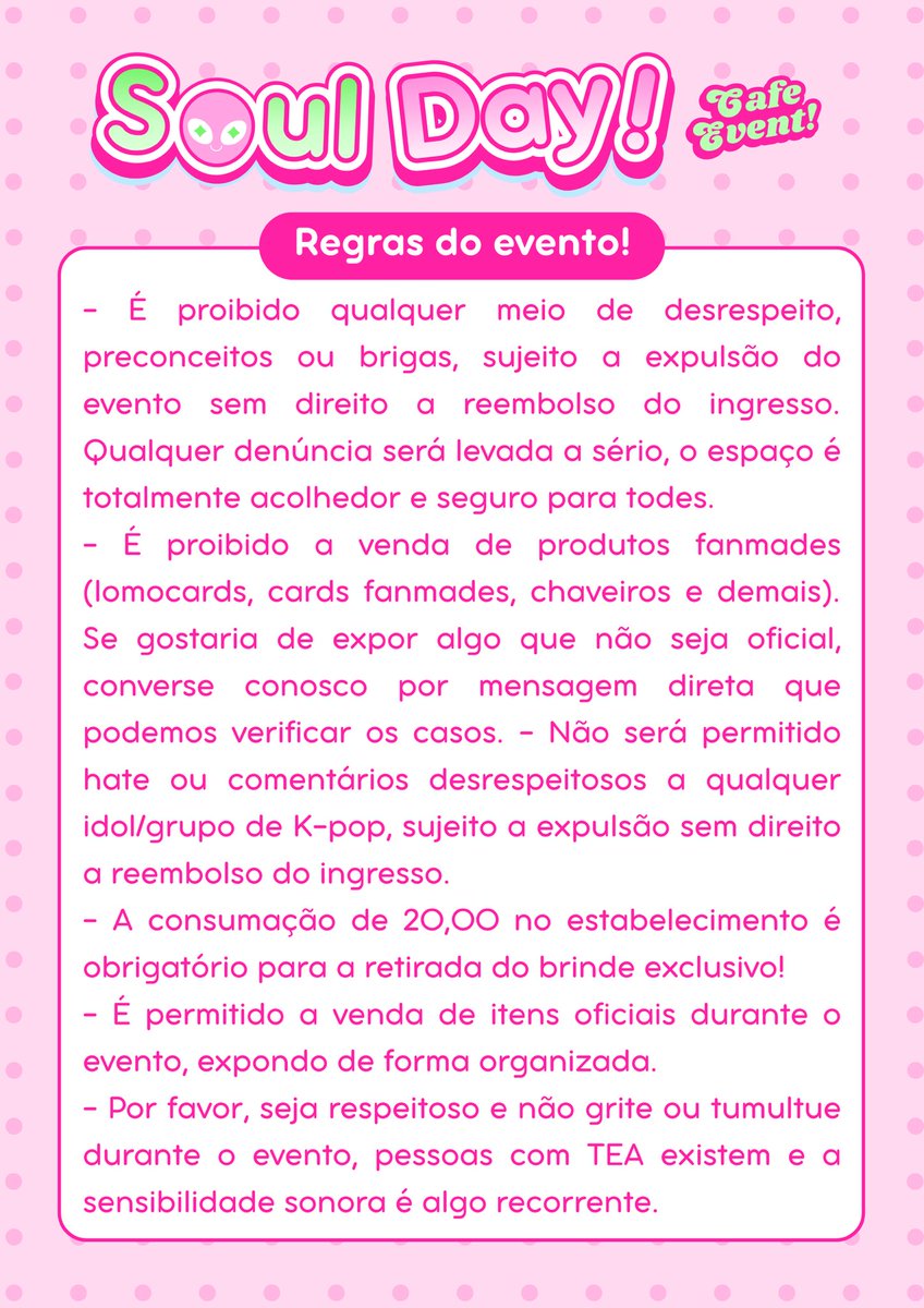 O evento terá participações especiais e diversas lojinhas presentes! 

<a href="/lilo_arte/">Lilo 🎀 Lojinha aberta!</a> <a href="/shynesssboy/">ito 土</a> <a href="/kyoseobi/">xavi</a> <a href="/p1holicc/">nanath do jongseob 🐯</a> <a href="/aethito/">✩</a> <a href="/savagekkura/">ma 🪽 viu o ARTMS</a> <a href="/blueprntyunho/">pips</a> 

Fora isso, todos os ingressos ganham um kit exclusivo do evento! 

Quer concorrer a um Álbum Ex? Aqui é o lugar certo!