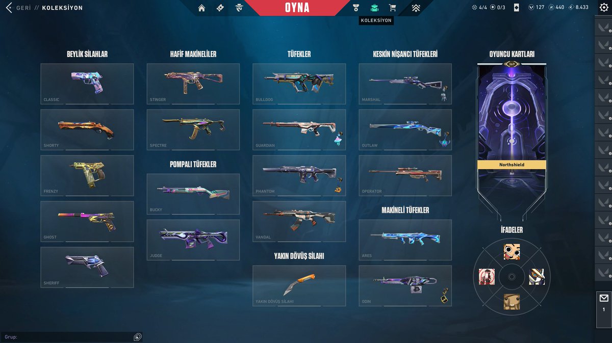 norsield's tweet image. my valorant collectioN