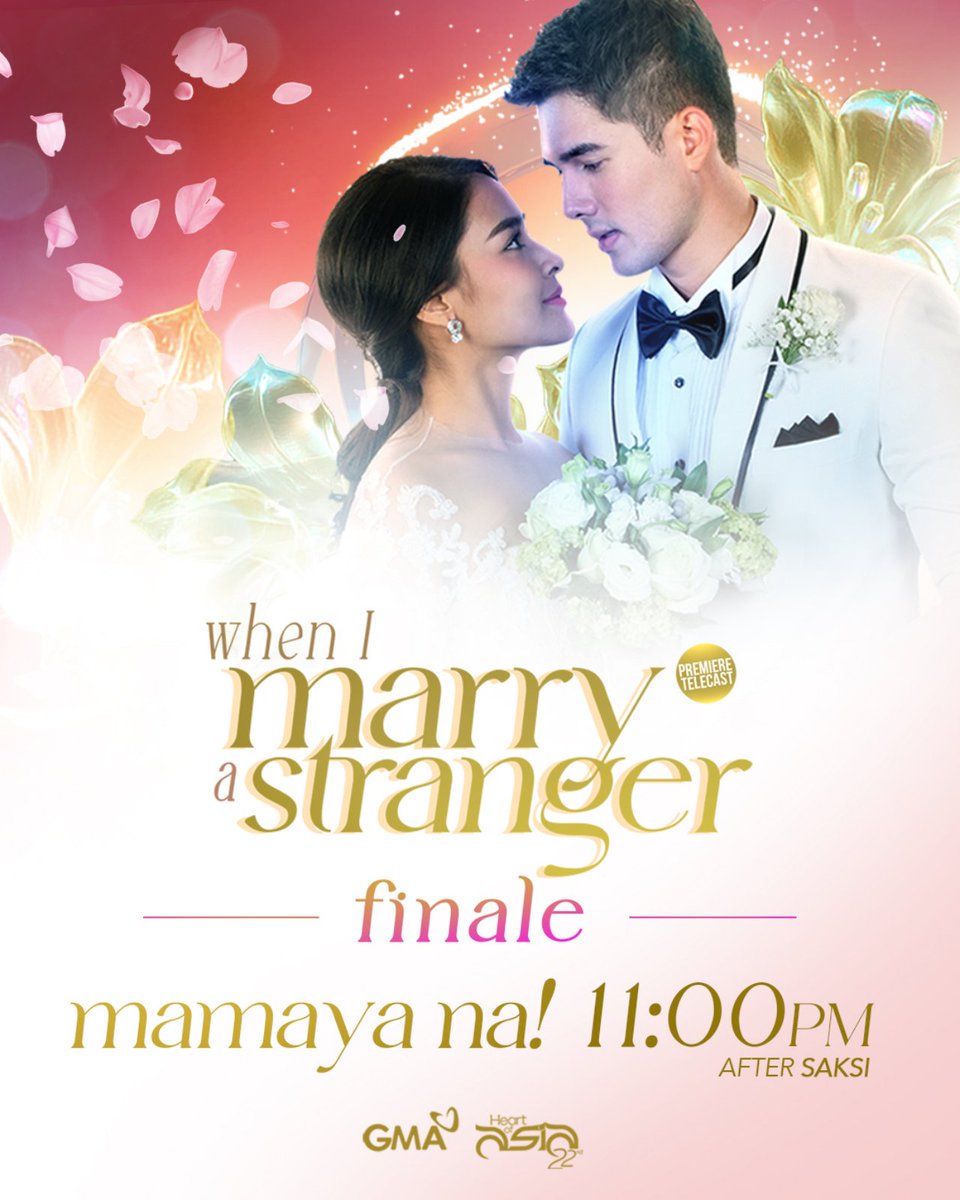 OfficialGMAHOA's tweet photo. Tutukan ang finale episode ng #WhenIMarryAStranger. MAMAYA NA! https://t.co/u01gZV9jXX