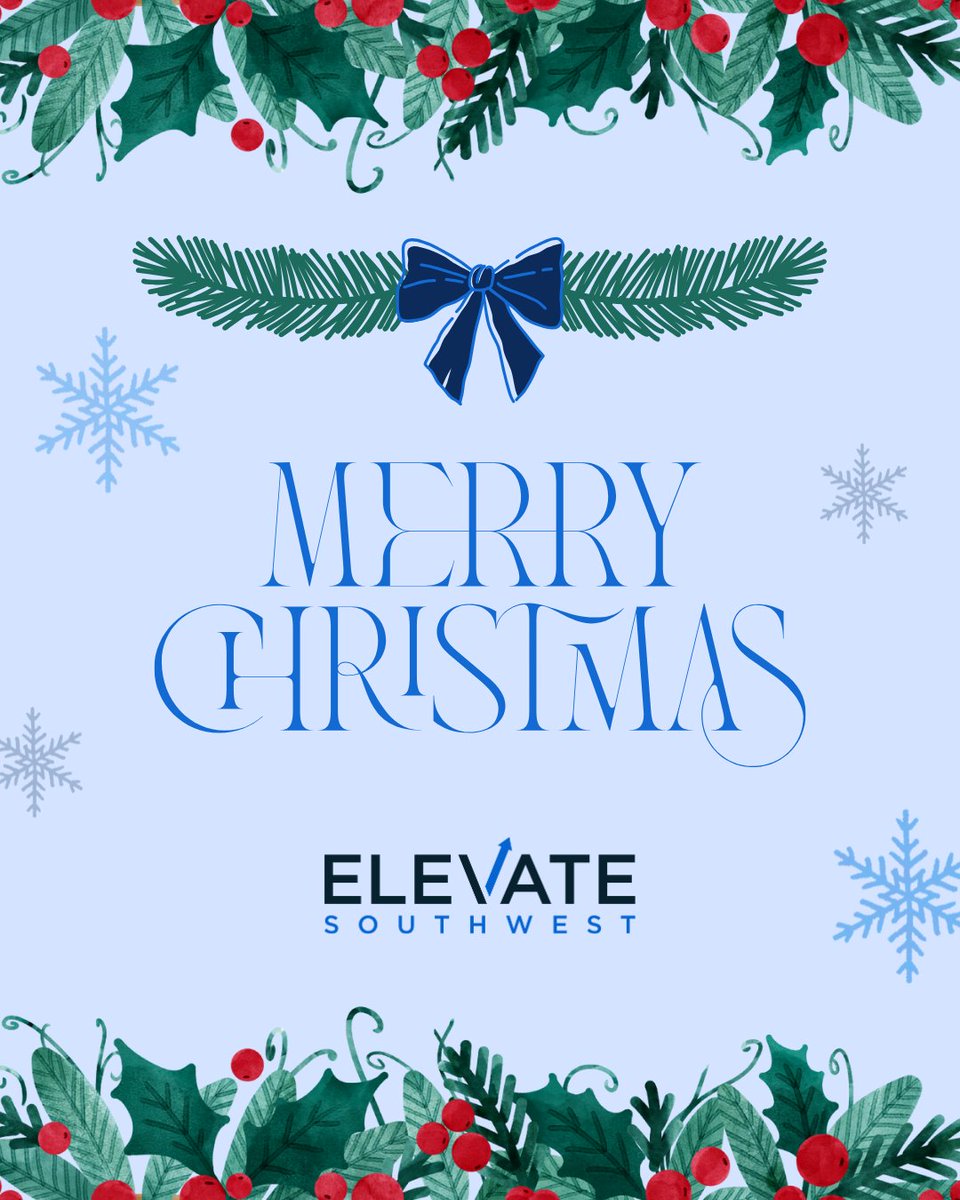 ElevateSW's tweet photo. 🎄 Merry Christmas from Elevate Southwest!

Wishing our students, partners, and community a joyful holiday filled with warmth and cheer.

#MerryChristmas #HappyHolidays #ElevateSouthwest https://t.co/Lf9suYtjcZ