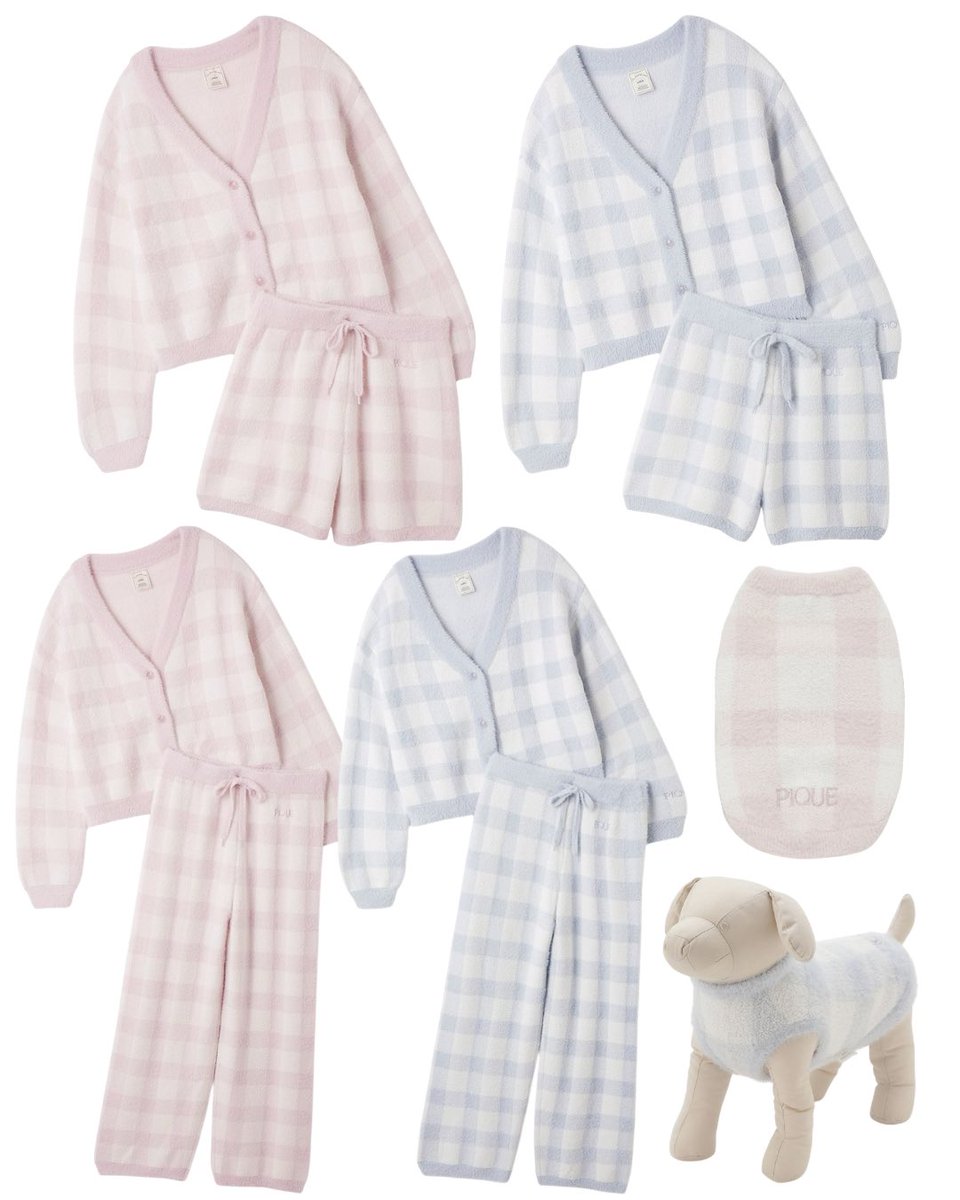 USAGI ONLINE限定 チェック柄カーディガン&ショートパンツセット gelato pique USAGI ONLINE Limited item ☁️🩵 前シーズンに大好評
