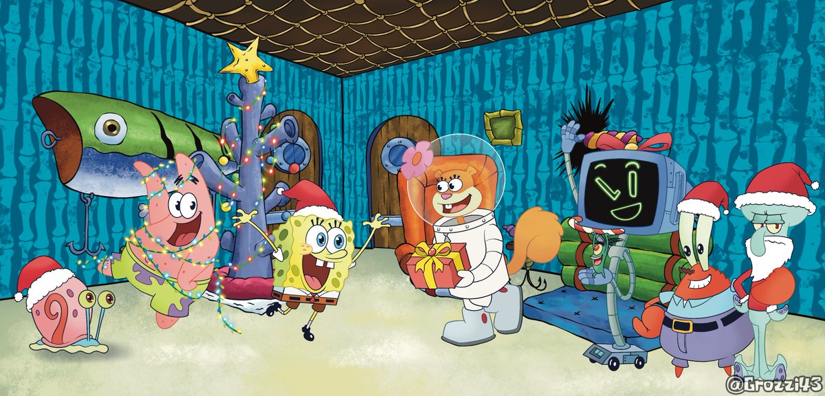 Grozzi43's tweet photo. Merry Christmas, SpongeBob!

#SpongeBob #SpongeBobSquarepants #Christmas  #DigitalArt #Fanart #HappyHolidays https://t.co/LcvdZOW9Xg