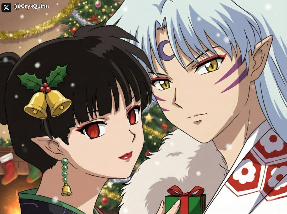 CrysQuinn's tweet image. Version 2 of a sweet Christmas 🎄 

#SesshomaruxKagura #Sesshomaru #Kagura #Inuyasha #SessKagu #Sesshkagu #KaguraInuyasha
