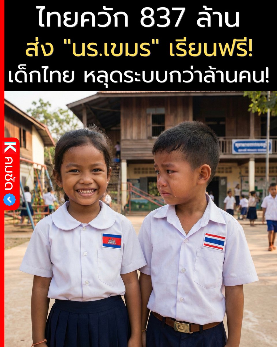 🇹🇭 อึ้งกิมกี่! ไทยควัก 837 ล้าน เลี้ยงดู "นร.กัมพูชา" เรียนฟรี! ตัดภาพมาที่เด็กไทย หลุดระบบกว่าล้านคน!

เป็นเกร็ดความรู้ที่อ่านแล้ว "จุกอก" คนเป็นพ่อเป็นแม่ และผู้เสียภาษีชาวไทยไม่น้อยครับ! เมื่อมีการเปิดเผยตัวเลขงบประมาณด้านการศึกษาที่ไทยเราต้องแบกรับ บอกเลยว่าไม่ใช่เล่นๆ