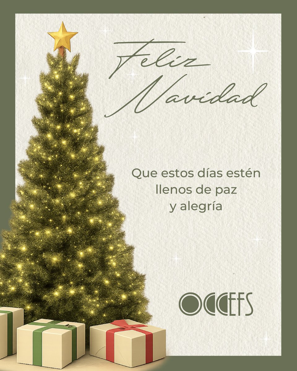 occefs's tweet image. 🎄✨ La OCCEFS les desea una Feliz Navidad y un próspero Año Nuevo.
Que la alegría de estas fiestas llene sus hogares de paz, unión, esperanza, y nos inspire a seguir trabajando con dedicación y transparencia.