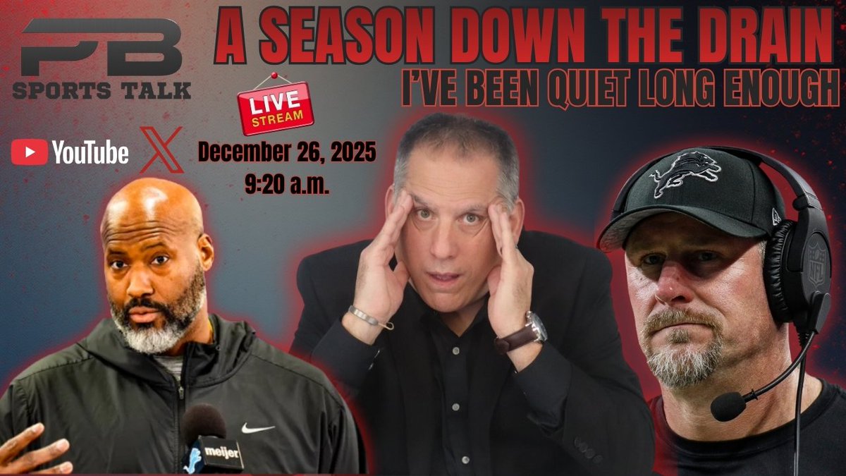 PBSportstalks's tweet image. 😡🔥A LIONS SEASON DOWN the EFFING DRAIN!

Tune in tomorrow morning LIVE here on X or on YouTube! You're going to see a Full Blown Pissed off PB and I'm under the weather, so 10X pissed version is on deck! See you Then! It's UNLEASH TIME!

#onepride #Lions #goff #bradholmes