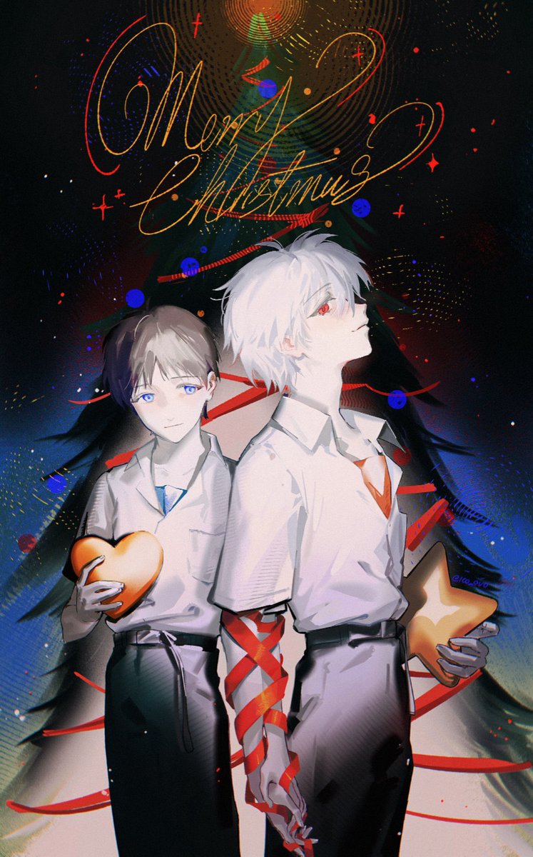 ico_ovo's tweet image. 「Please, Stay for a While」 
Merry Christmas 🎄 ✨
#カヲシン　#Evangelion
