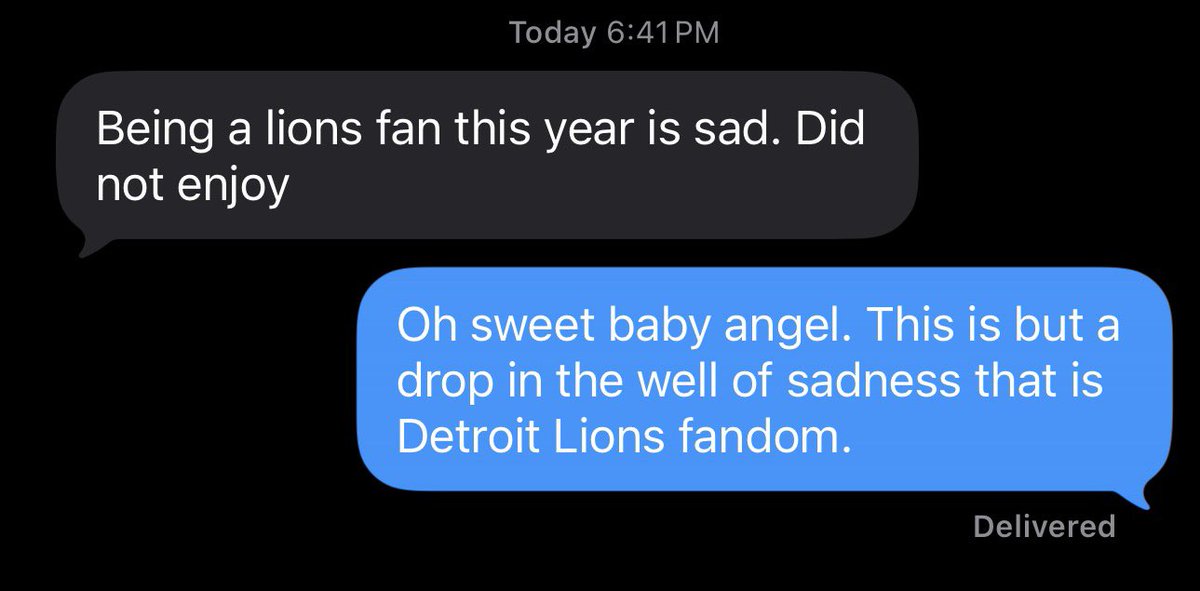 TexasFancyBoots's tweet image. Me, a lifelong Detroit Lions fan, explaining Detroit Lions fandom to my friends who are new to being Detroit Lions fans.