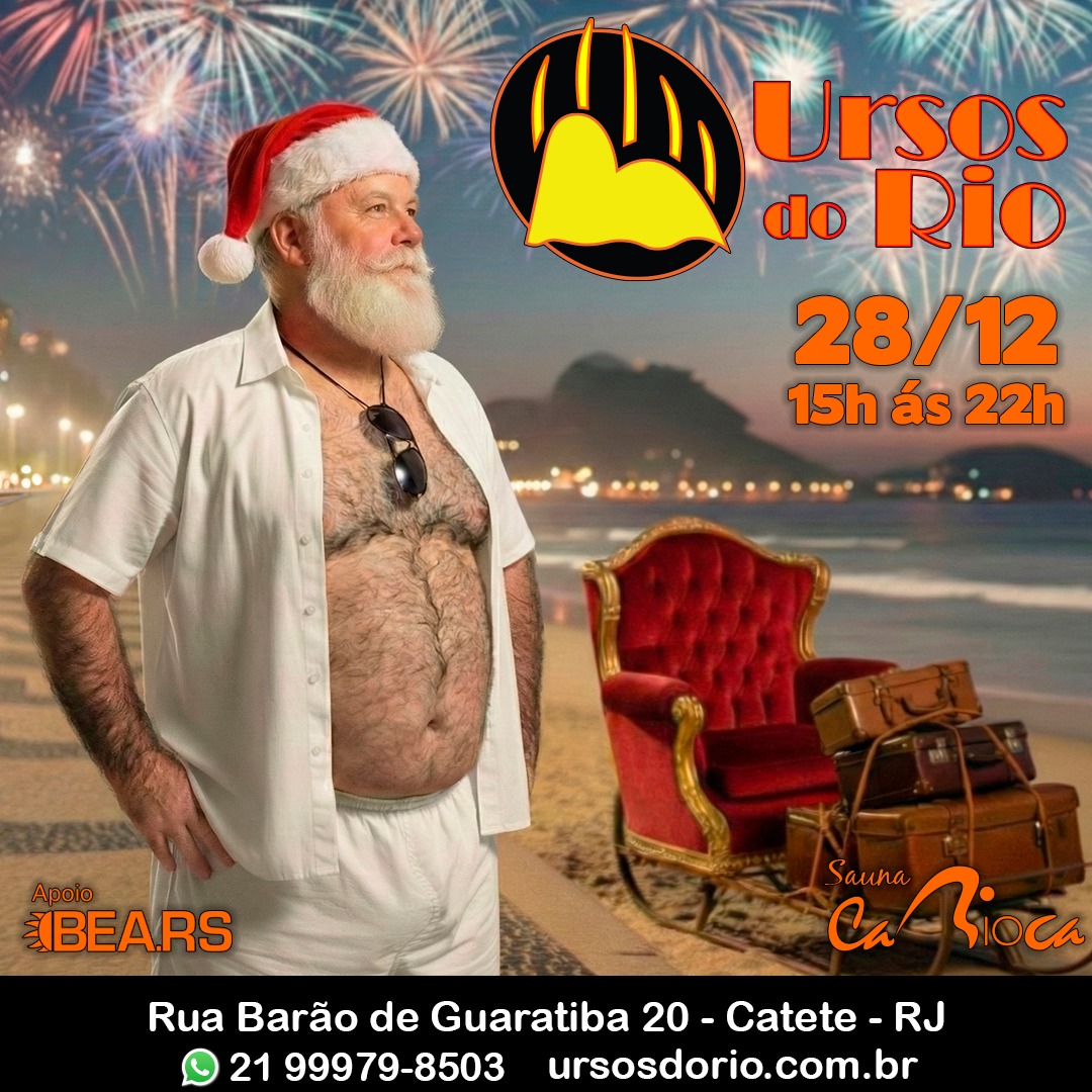 2025 teve tanto stress que até Papai Noel cansou. Mas, agora passou e o lance é relaxar! Venha para sauna estourar o champanhe. Porque bom mesmo é sugar toda a espuma!

Ursos do Rio na Sauna: Nosso jeito de te desejar Boas Entradas... e Saídas!  

Info: ursosdorio.com.br