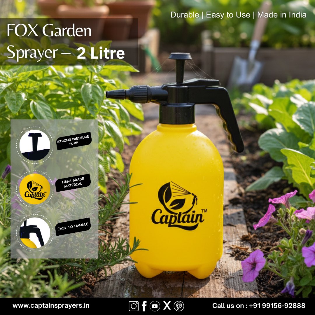 CaptainSprayers's tweet image. 🌿 𝐆𝐚𝐫𝐝𝐞𝐧 sirf 𝐩𝐚𝐮𝐝𝐡𝐨𝐧 ka nahi hota, 𝐜𝐚𝐫𝐞 ka hota hai.
Aur care ke liye chahiye right tool 💛

𝐅𝐎𝐗 𝐆𝐚𝐫𝐝𝐞𝐧 𝐒𝐩𝐫𝐚𝐲𝐞𝐫 – 𝟐 𝐋𝐢𝐭𝐫𝐞
Strong pressure, smooth spray aur easy handling —
taaki har plant ko mile barabar pyaar 🌱