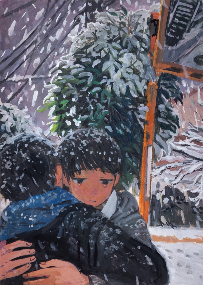 manuhamu's tweet photo. 雪の絵 https://t.co/tjeg6BXrUC