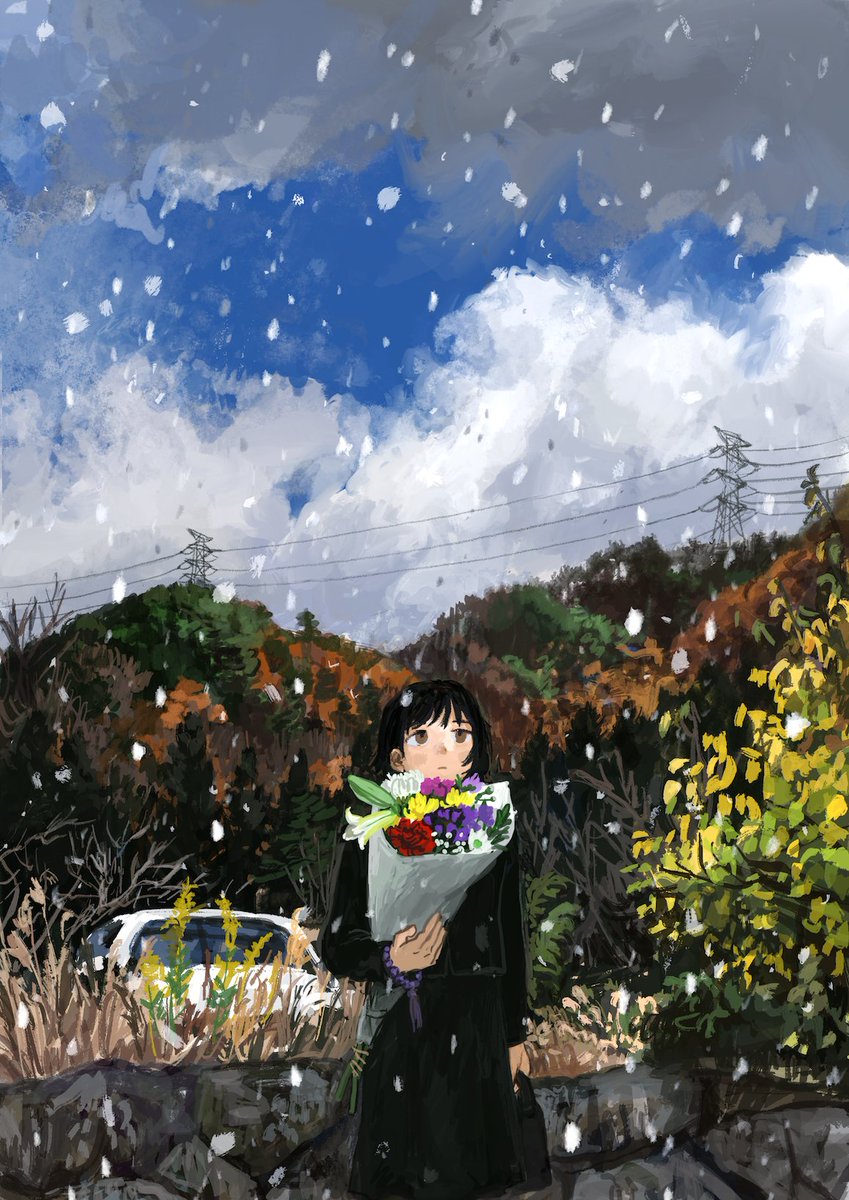 manuhamu's tweet photo. 雪の絵 https://t.co/tjeg6BXrUC