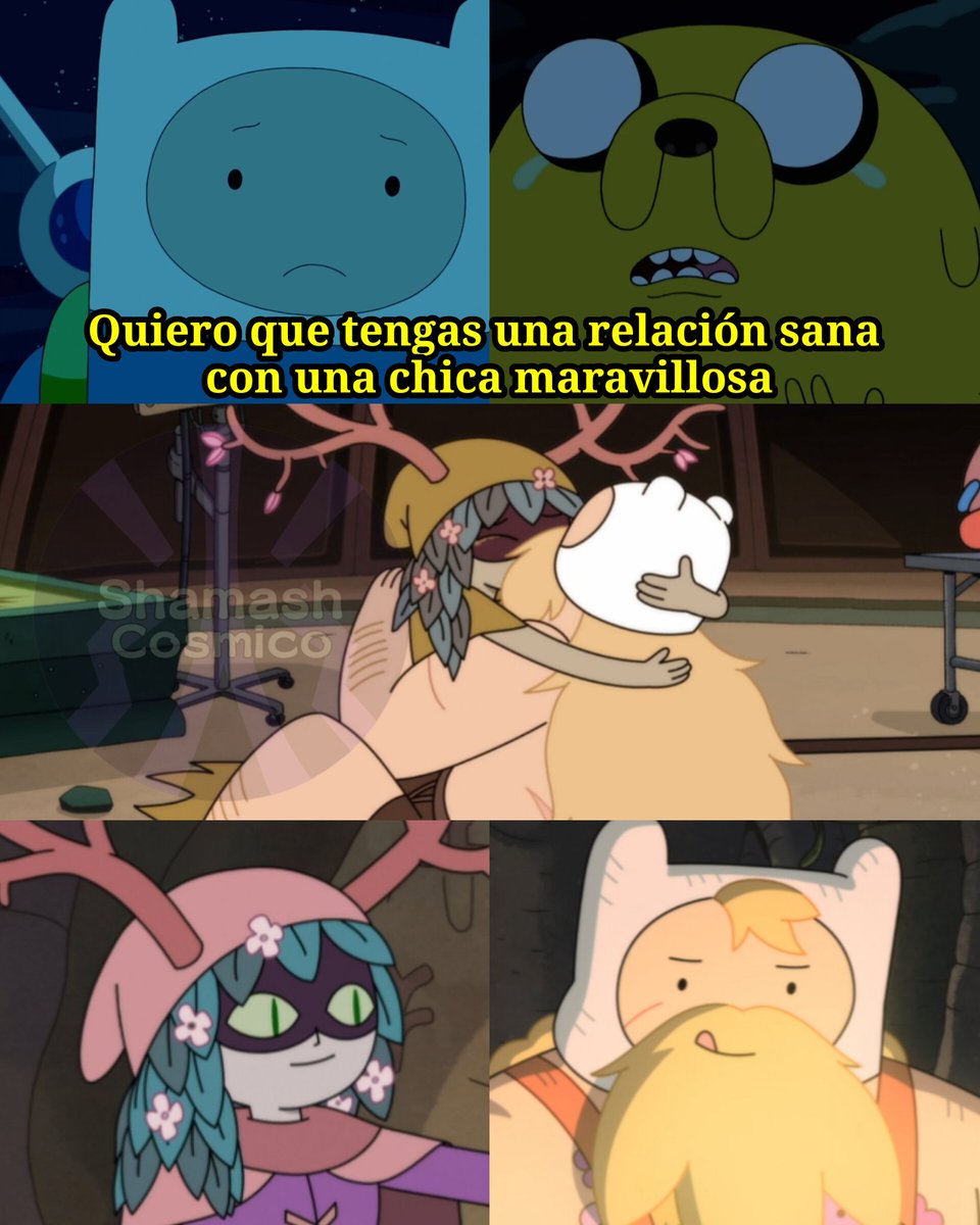 ShamashYT's tweet photo. Lo logro, señores.

El deseo de Jake se hizo realidad, Finn y Maga Cazadora por siempre.

Serie- Hora de Aventura: Fionna y Cake. https://t.co/38jJ4zyVB9