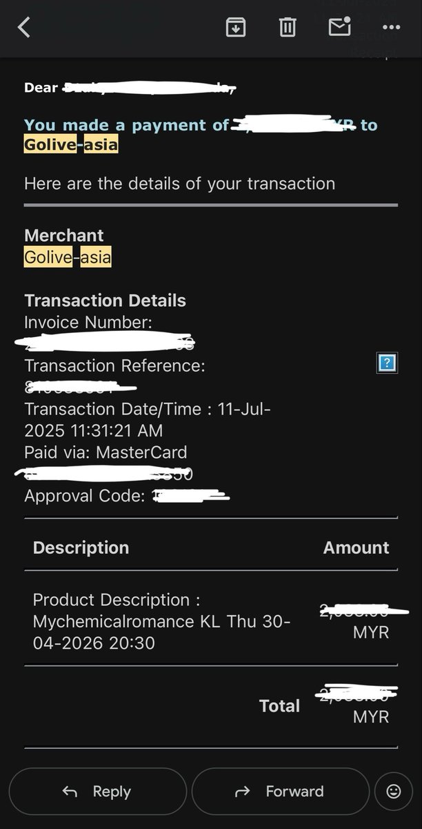 zchrash's tweet photo. hello, so i wanna refund my MCR in KL ticket but the gform said i need to submit my 2C2P payment receipt. is this the right one? pls help me 🥺🙏🏻 https://t.co/QZDOVIBbKw