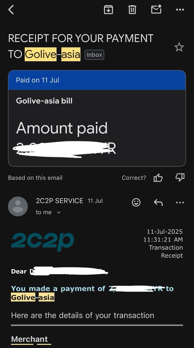 zchrash's tweet photo. hello, so i wanna refund my MCR in KL ticket but the gform said i need to submit my 2C2P payment receipt. is this the right one? pls help me 🥺🙏🏻 https://t.co/QZDOVIBbKw