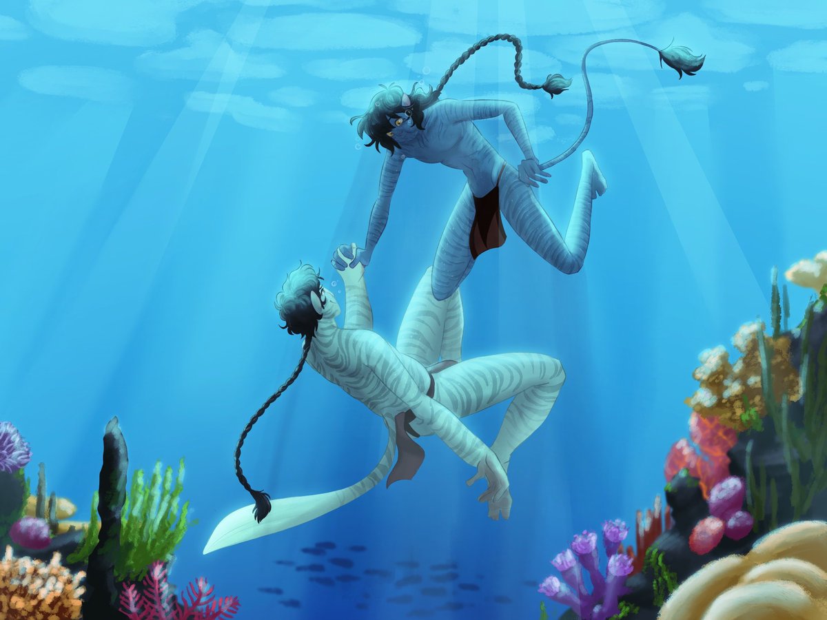 got Avatar on my mind so i drew me and my bf as Na’vi hehe