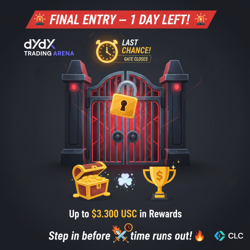 🚨 FINAL ENTRY — 2025 Year-End Cup Week #4 🚨

This is the LAST chance to enter the final competition of 2025.

🕐 Registration closes in 1 day
Once the gate closes, it’s over.

🎁 Up to $3,300 USDC in rewards
🏆 ROI Rankings
📊 Trading Volume Rankings
🍀 Random Lucky Bonus