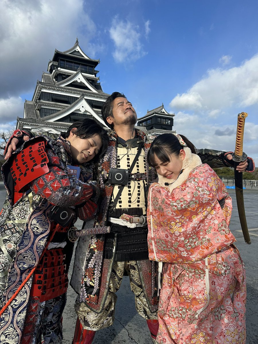 熊本城“こんにちは”武将隊！ 本日は御覧の布陣にて出陣！ 11:30〜 城彩