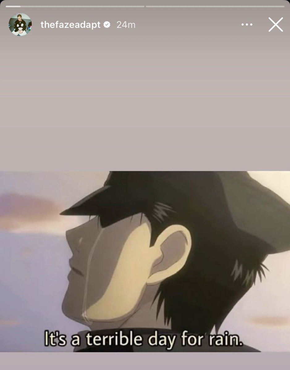 ilySalt's tweet image. Adapt on his recent Instagram stories after his departure from FaZe Clan since  being in it for 14 years 

“It’s a terrible day for rain. 
Merry Christmas 💔”