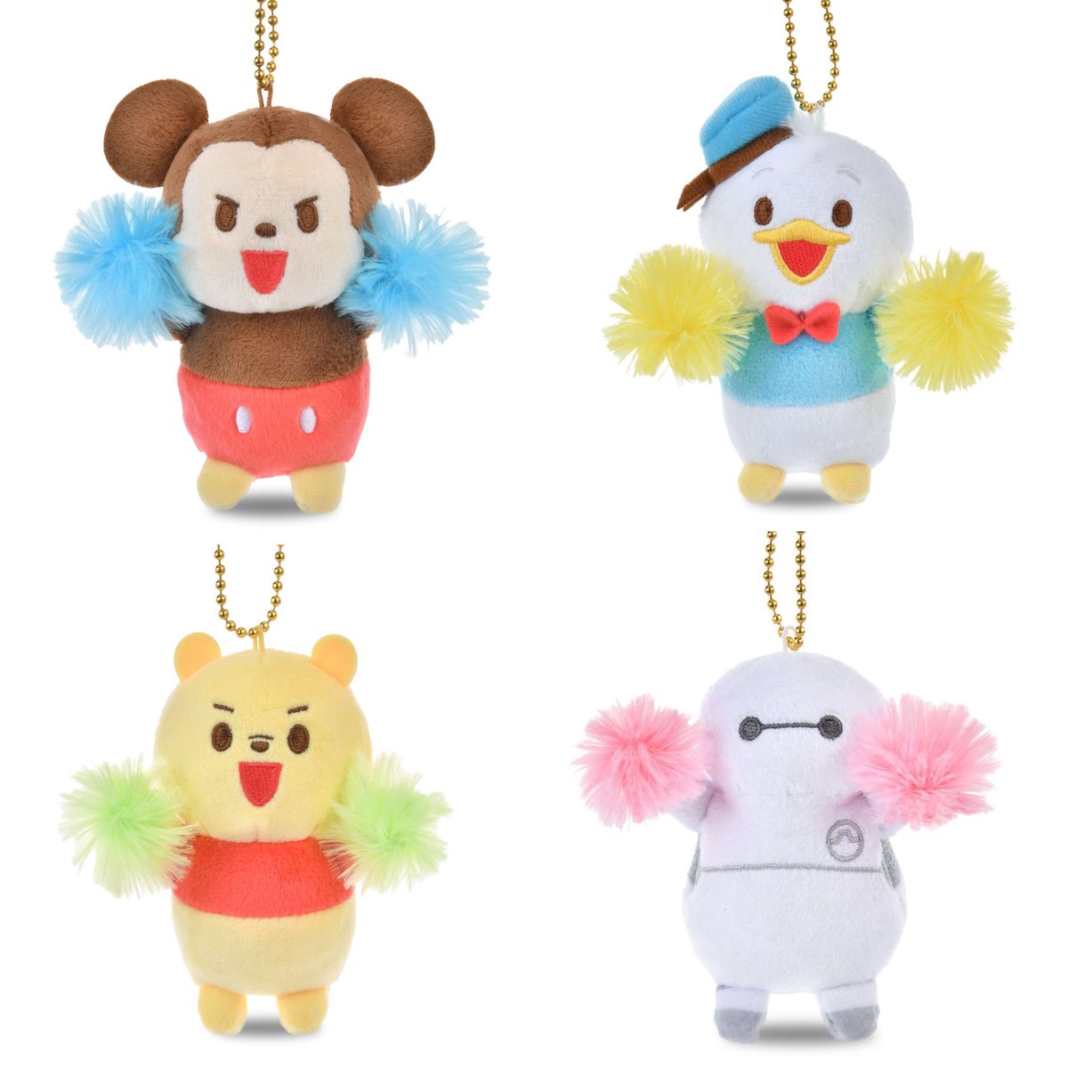 ボンボンイ ぬいぐるみマスコット まとめ売り セット キーホルダー ディズニーストア】 1月1日より、両手にポンポンを持って応援して