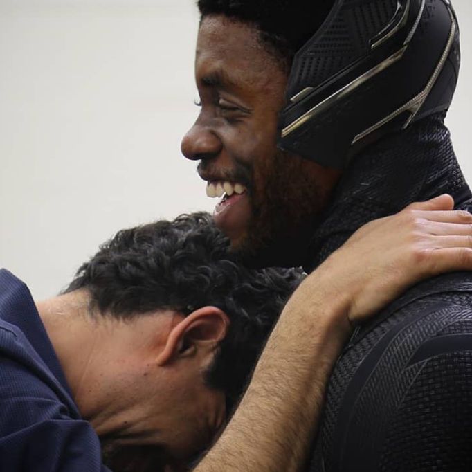 culturejpg's tweet image. Chadwick Boseman costume fitting for Black Panther