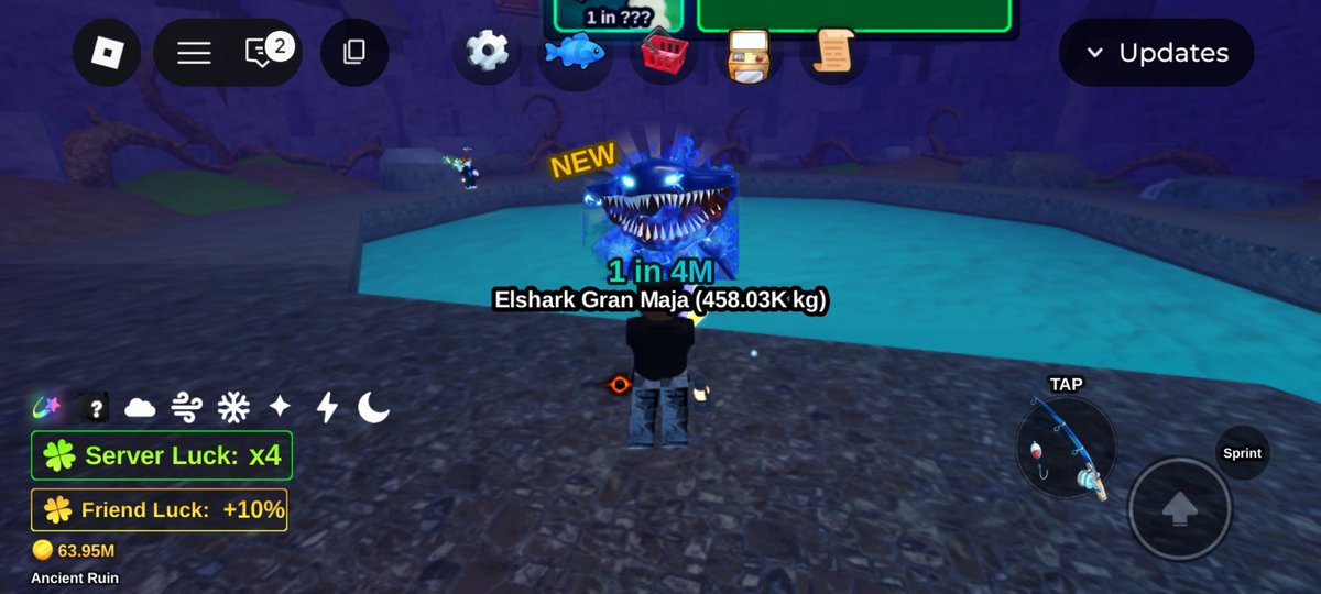yaelahfizz's tweet photo. @roblox_fess aku pas eventnya berlangsung cuma dapet mitos 2, eh pas udah berakhir eventnya aku pasrah  dan mau respawn (liat posisi ava sender udah menjauh dari kolam), malah dapet notif ijo 😭 https://t.co/O9PGBhsbOM