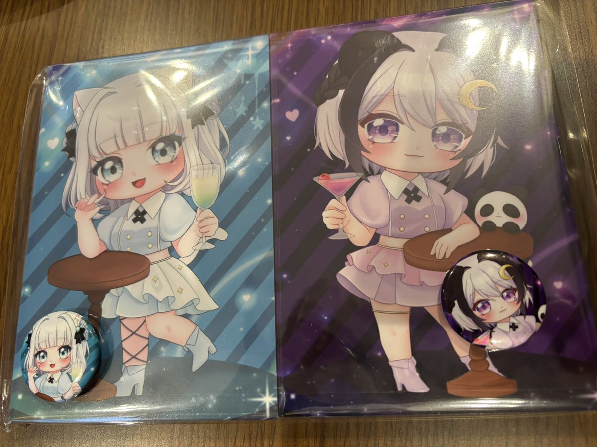 明日の麻の巣さん用に ポストカードと缶バッチを限定で作りました