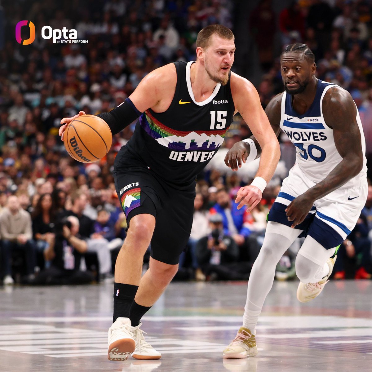 OptaSTATS's tweet image. Nikola Jokić of the @nuggets is the first player in NBA history with 55+ points, 15+ rebounds &amp;amp; 15+ assists in a game.