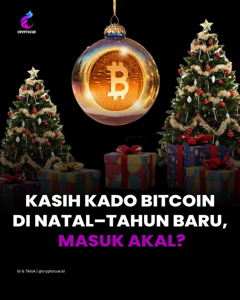 Cryptocueid's tweet photo. Bitcoin kini tak hanya jadi aset investasi, tapi juga mulai dilirik sebagai hadiah Natal dan Tahun Baru. 
Meski memicu pro-kontra—mulai dari risiko dijual kembali hingga isu pajak—memberi Bitcoin bisa jadi cara unik mengenalkan aset digital sejak dini.

#Cryptocue #Bitcoin https://t.co/6gBmquXCg5