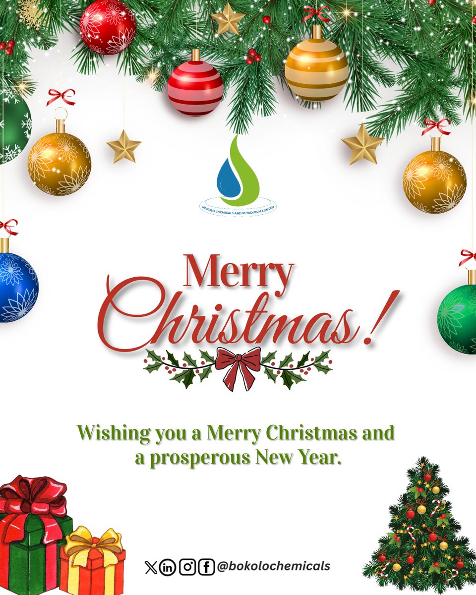 This season reminds us of the importance of gratitude, growth, and togetherness.
Thank you for trusting Bokolo Chemicals &amp; Petroleum throughout the year.
We wish you a joyful Christmas and a New Year filled with prosperity and new possibilities.
#MerryChristmas
#SeasonofJoy