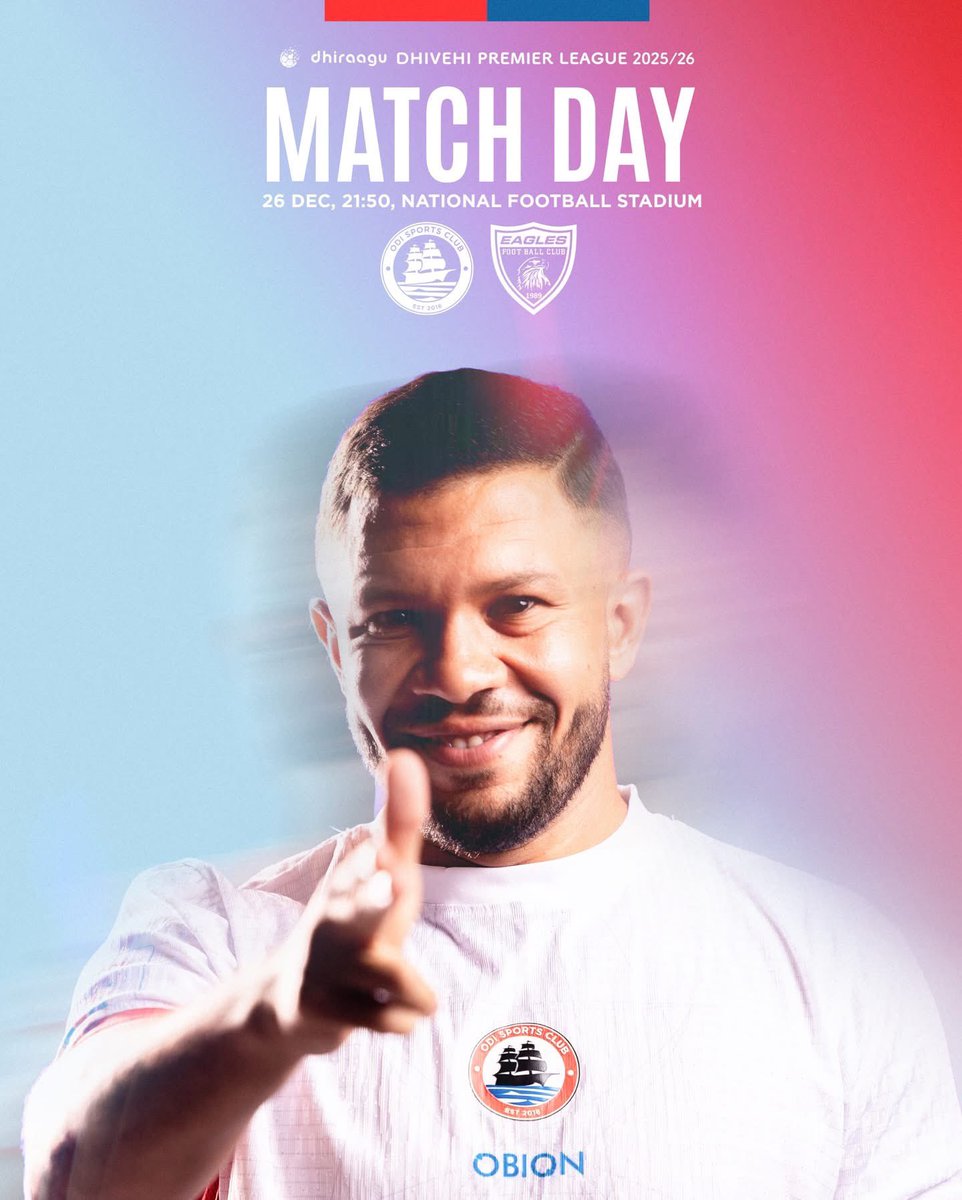 Battle day.

Odi Sports Club vs Club Eagles

 🗓️ 26 Dec

🕰️ 21:00

 🏟️ National Football Stadiuy