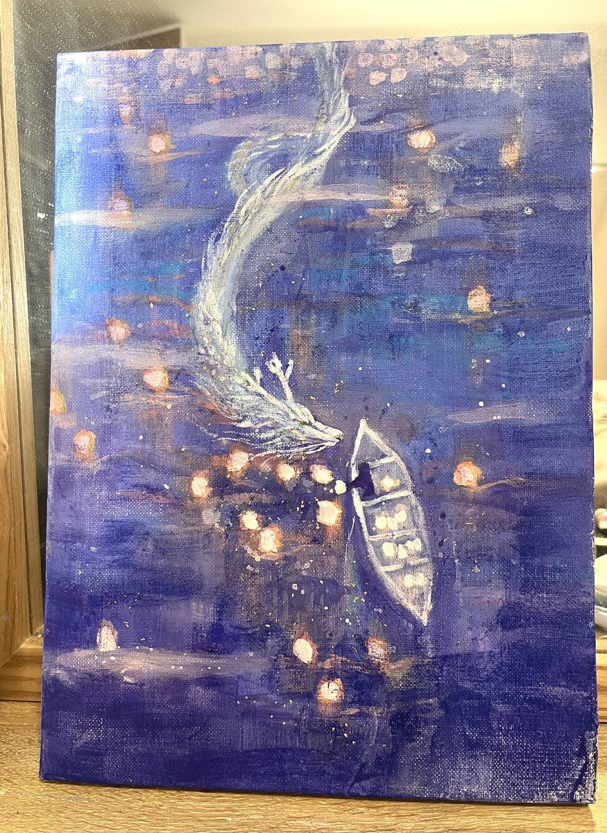 星屑を集めて #art #龍 #絵画 #アクリル #日本画 #岩絵具