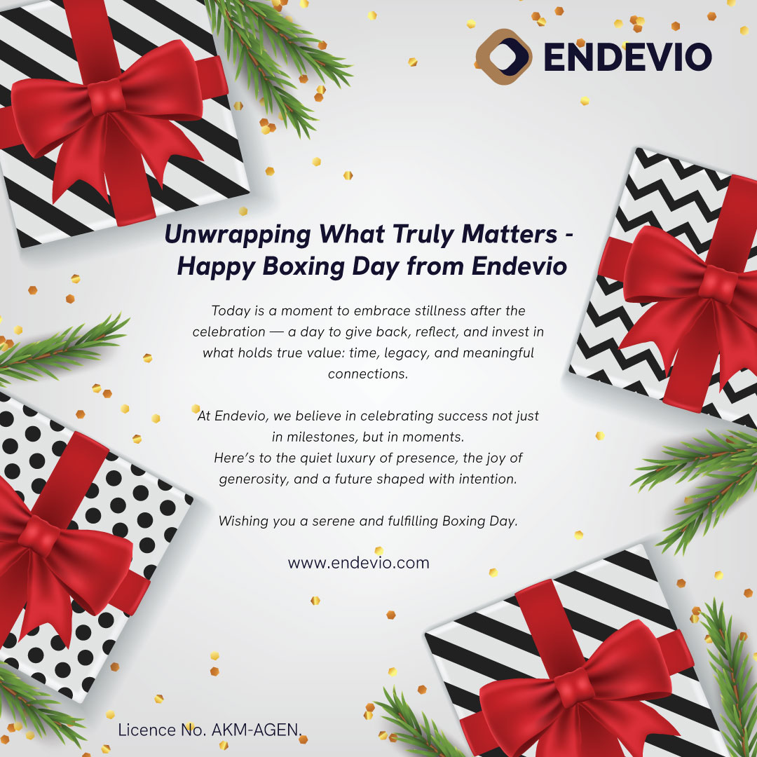 EndevioOfficial's tweet photo. 𝐁𝐨𝐱𝐢𝐧𝐠 𝐃𝐚𝐲 𝐑𝐞𝐟𝐥𝐞𝐜𝐭𝐢𝐨𝐧 𝐟𝐫𝐨𝐦 𝐄𝐧𝐝𝐞𝐯𝐢𝐨

For those who measure wealth not only in capital, but in impact — Boxing Day is a quiet luxury: a moment to pause, reflect, and reinvest in what holds enduring value — time, legacy, and meaningful relationships.

At Endevio, we understand that true success is found not just in milestones, but in moments — curated with intention, shared with purpose.

May today bring you space for gratitude, generosity, and the clarity to shape the future with discernment.

𝐖𝐢𝐬𝐡𝐢𝐧𝐠 𝐲𝐨𝐮 𝐚 𝐫𝐞𝐟𝐢𝐧𝐞𝐝 𝐚𝐧𝐝 𝐫𝐞𝐬𝐭𝐨𝐫𝐚𝐭𝐢𝐯𝐞 𝐁𝐨𝐱𝐢𝐧𝐠 𝐃𝐚𝐲.

#BoxingDay #LegacyLiving #QuietLuxury #Endevio #HNW #UHNW #TimeWellInvested #PurposeDrivenWealth