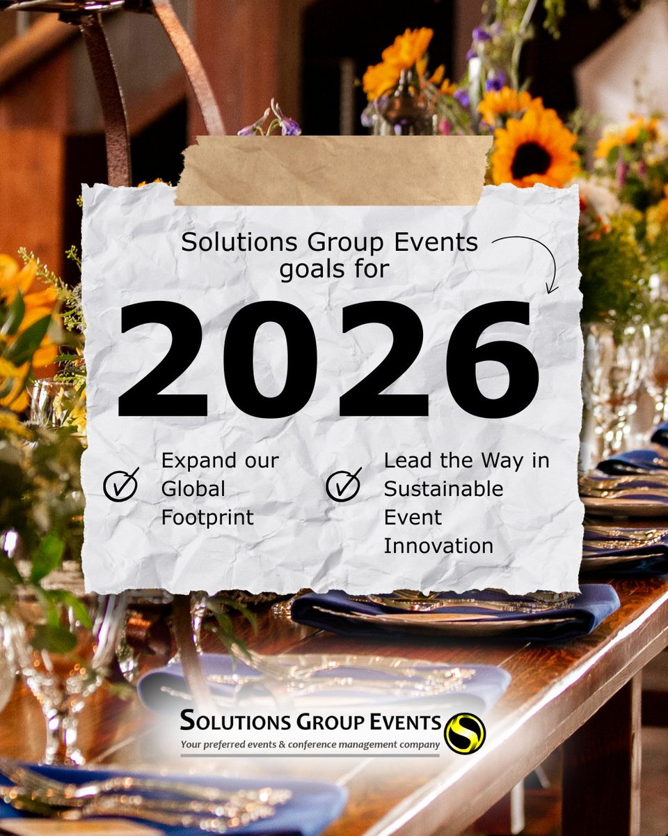 At Solutions Group Events, we’re setting the bar higher:
1. Expand Global Footprint 
2. Lead in Sustainable Innovation 

Here's to ambitious goals and unforgettable moments. Let’s build the future of events, together.

#EventGoals #SolutionsGroupEvents #EventManagement