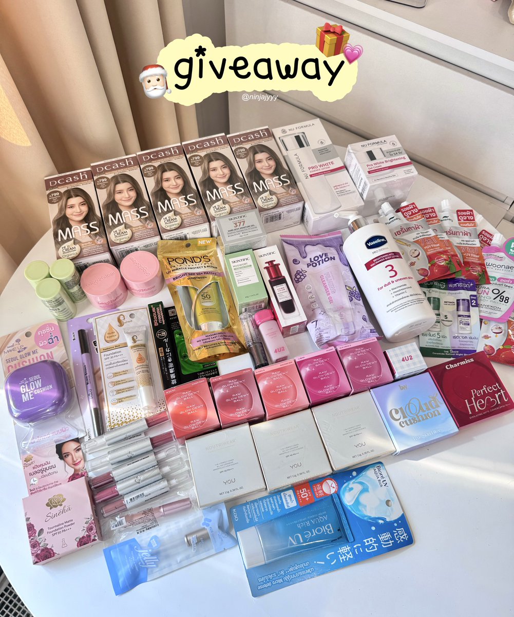 ninjajyyy's tweet image. 🎁 merry christmas ka &amp;gt;&amp;lt;
#แจก ของทั้งหมดนี้ 8 รางวัล 

⭐️ กติกา
- กดติดตามทุกแพลตฟอร์ม (tt/tw/ig/lemon8 : ninjajyyy)
- รีโพสต์คลิปนี้ (vt.tiktok.com/ZSPEyNWkG/)
- คอมเมนต์อะไรก็ได้ในคลิป (สุ่มผชดจากคอมเมนต์ค่า)

📮 ประกาศผล 5 Jan 2026 น้า
มาร่วมเล่นสนุกกันเยอะๆน้า ขอบคุณทุกคนที่…