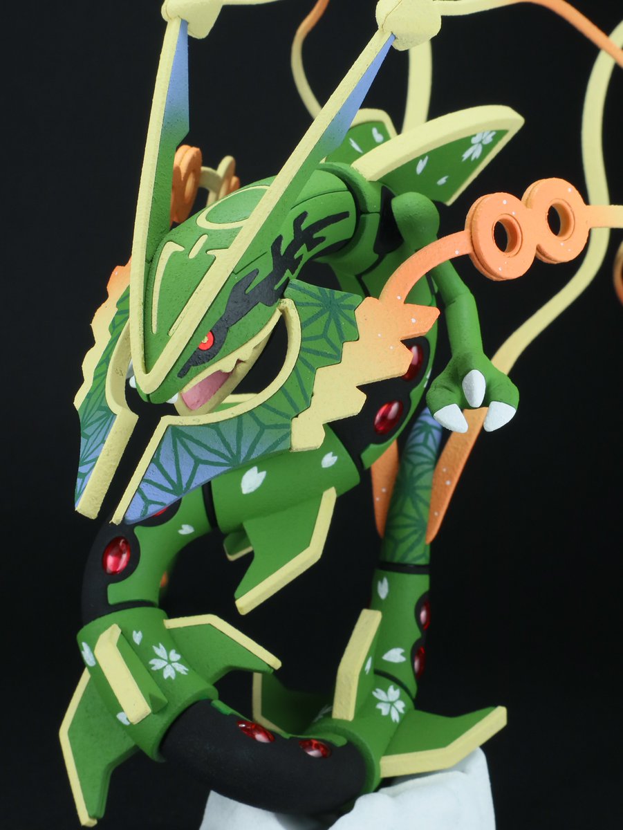 メガレックウザ　プラモデル　ポケプラ　塗装 メガレックウザ プラモデル ポケプラ 塗装 長さ200mm超え！ ポケモン