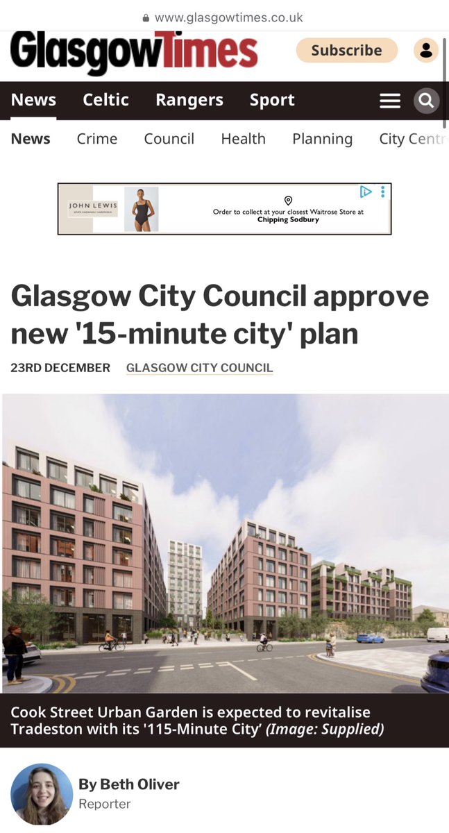 BGatesIsaPyscho's tweet image. 🚨🏴󠁧󠁢󠁳󠁣󠁴󠁿 Glasgow Council approves plans for it to become a ‘15 Minute City’ in Scotland 

Remember when y’all just labelled WEF’s 15 Minute Cities another as a  Conspiracy.

Conspiracy Theorists remain undefeated.