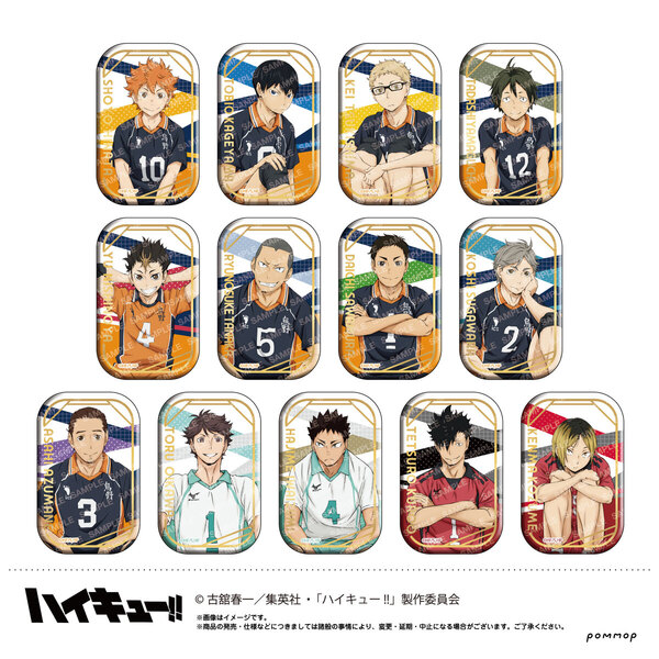 新品 ハイキュー スクエア缶バッジ クールダウン おすわり オフショット7net ハイキュー!! セブンネット スクエア缶バッジセット オフショット