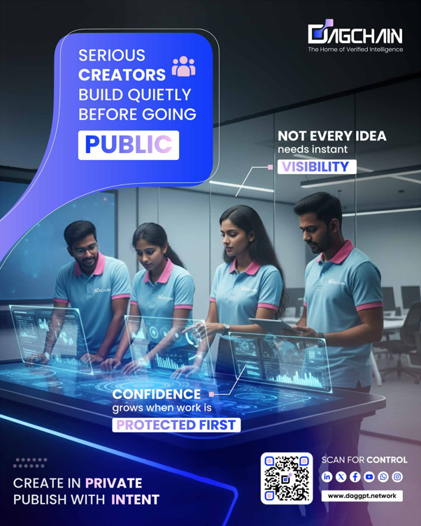 dagchain_ai's tweet photo. Serious creators build quietly first.
Privacy creates confidence.
Control creates better work.
Publishing loudly comes later.
https://t.co/Q8ADzlcFrQ
.
.
#ContentCreators #BlockChain #PrivateCreation #CreatorControl #AIForCreators #FutureOfContent https://t.co/kRH81ys8wQ
