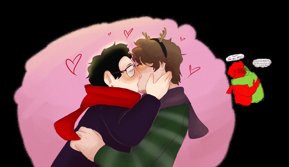 hehe i draw my gf and i *giggles* It's not Christmas for them anymore, but it still is here lol