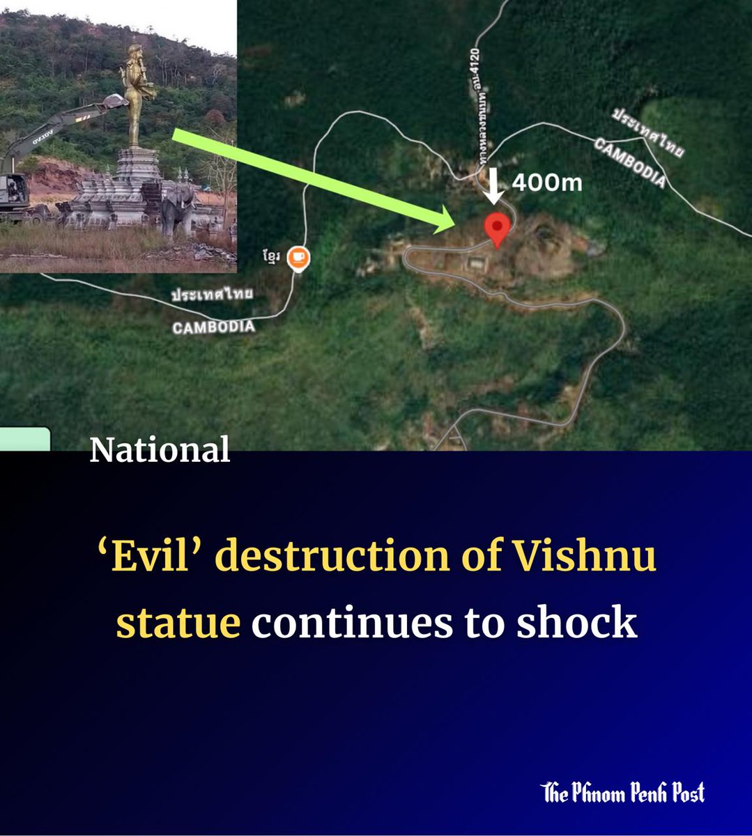 phnompenhpost's tweet image. As the destruction of a Hindu statue hit the headlines, officials and monks alike have condemned indiscriminate attacks by the Thai military, no matter whether Buddhist or Hindu worship sites are struck.

Full story: phnompenhpost.com/national/-evil…